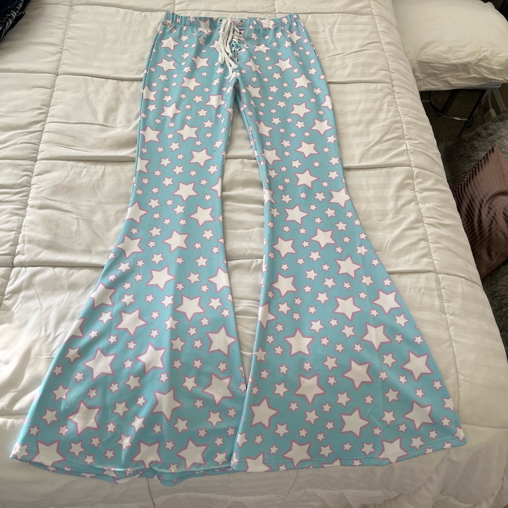 Lace-up Flared Star Pants